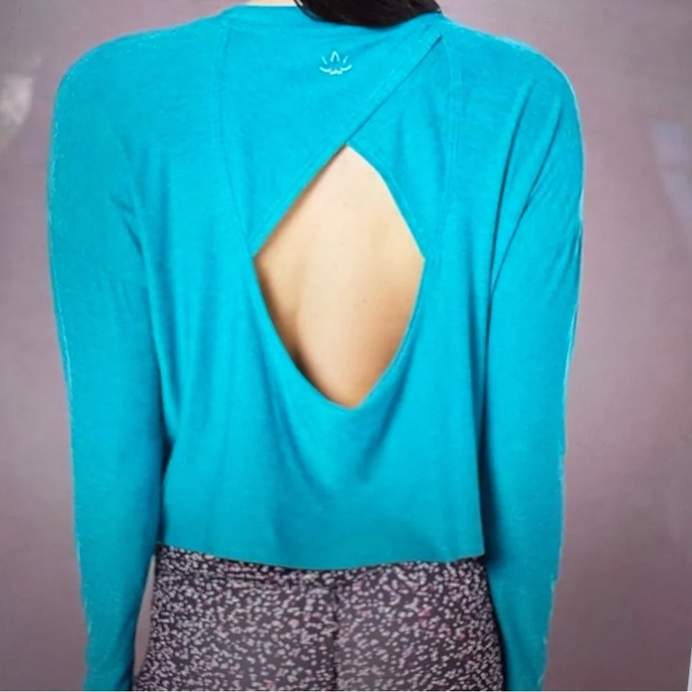 Beyond yoga women’s turquoise, long sleeve tank top/pullover/top size large - Picture 5 of 15
